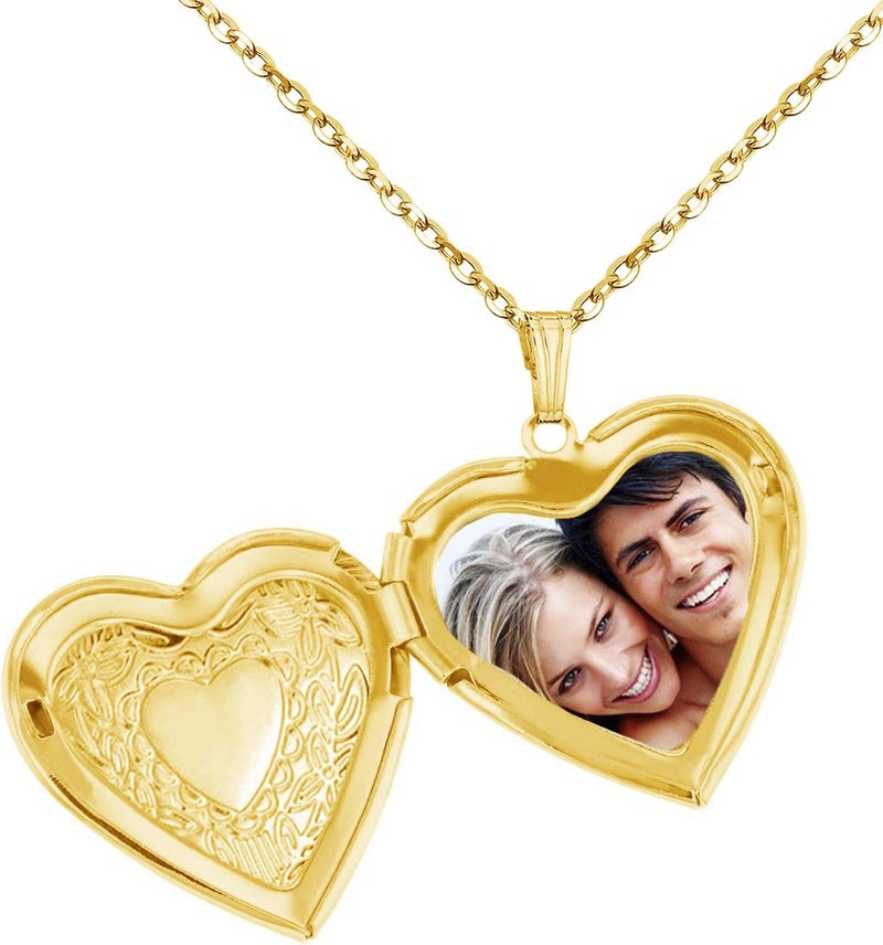 YOUFENG Oval Round Flower Locket Necklace that Holds Pictures Photo Locket Pendant - Image 4